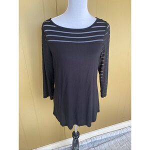 INC International Concepts women XL scoopneck top w/semi sheer upper shoulders